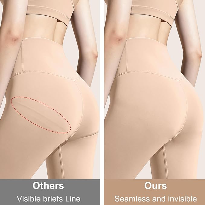 Camel Proof Seamless Underwear for Women 3 Packs No Show Invisible Cheeky Panty Liners Workout Gym Yoga Panties
