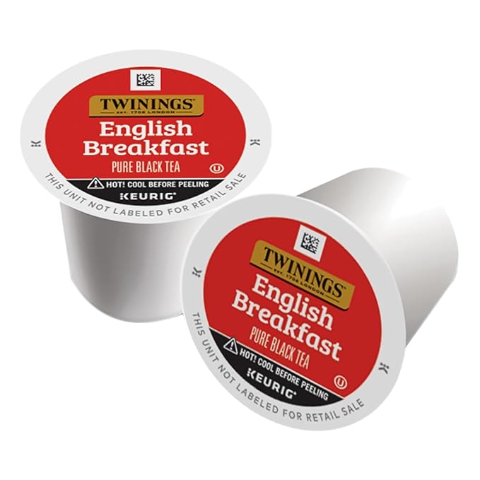 Twinings English Breakfast Tea Single Serve K-Cup Pods for Keurig, Caffeinated, Smooth, Flavourful, Robust Black Tea, 24 Count (Pack of 2)