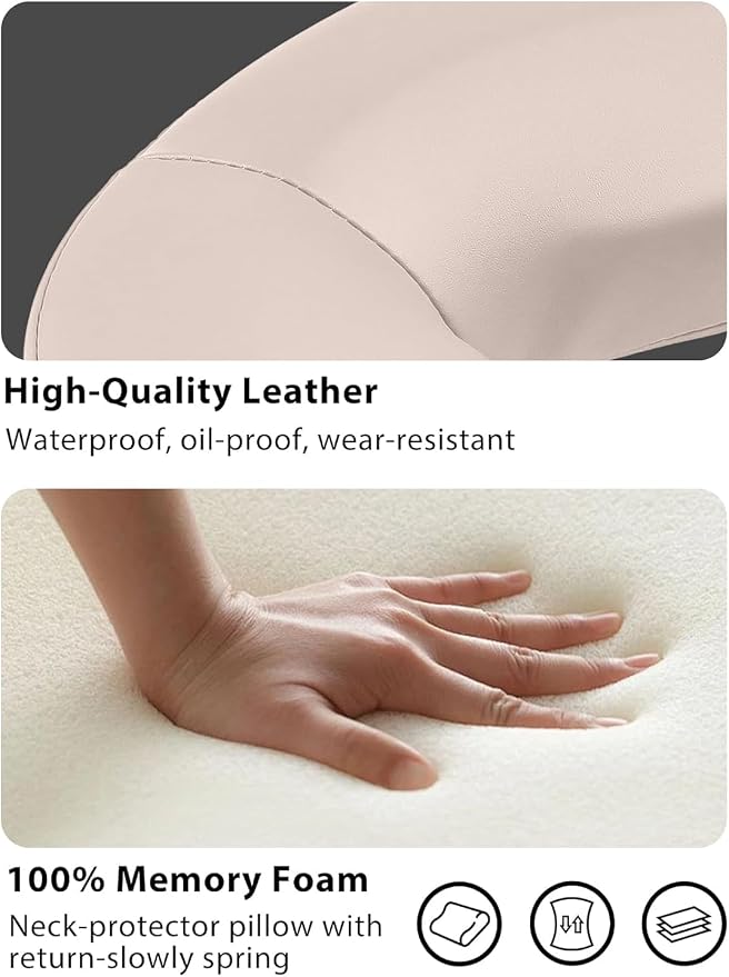 EBANKU Mattress Top Massage Kit, Adjustable Massage Headrest Face Cradle Cushion, Face Down Pillow with Massage Table Arm Rest for Bed at Home(Cream)
