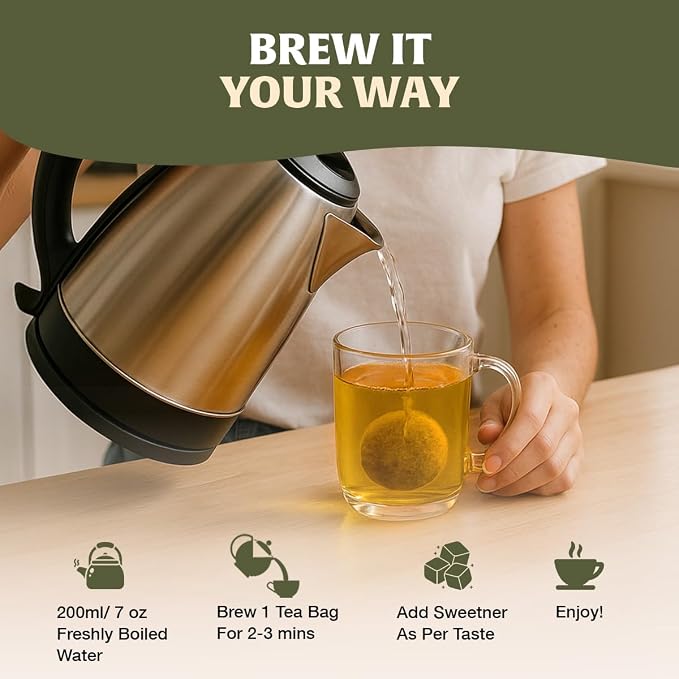 HANDPICK Original Tulsi Tea (100 count) Holy Basil Tea | Non-GMO, Caffeine-Free Herbal Tea | Ecofriendly Round Tea Bags