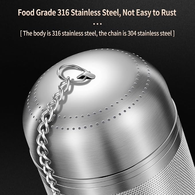2 Pack 316 Stainless Steel Tea Infuser for Loose Tea, Tea Infuser for Cooking, Extra Fine Mesh Tea Strainers, Tea Strainers for Loose Tea (2 Pack - Small)