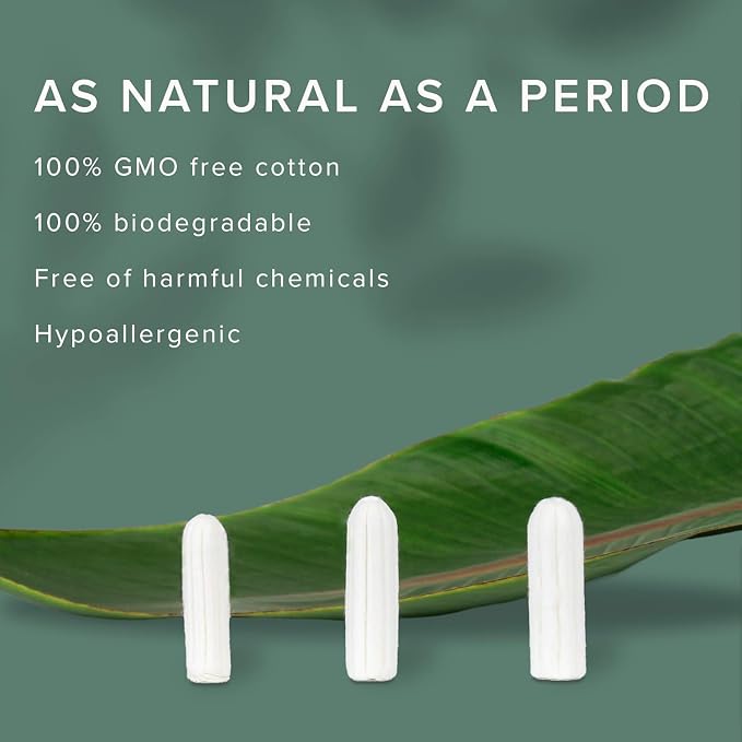 Veeda 100% Natural Cotton Tampons Super Absorbency - Non-Applicator Tampons with Leak Proof Protection - Unscented, Chlorine & Toxin Free - 16 Count (Pack of 2)