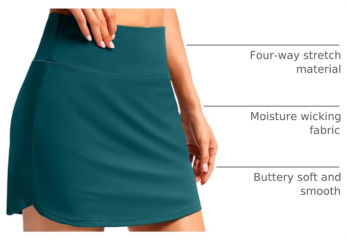 G Gradual 16"/18" Skorts for Women Golf Skirt with 2 Pockets Summer Casual | Built-In Shorts, High Waist, Soft 4-Way Stretch, Breathable Mesh Liner, Tennis Pickleball Athletic Wear, Easy To Match