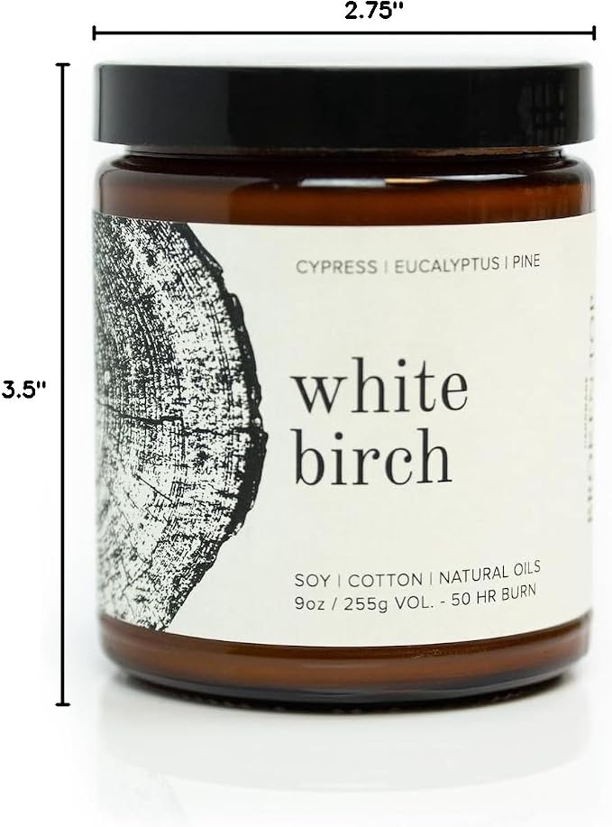Broken Top - White Birch Pure Soy Wax Candle | 9 oz. | Cypress, Eucalyptus & Pine. 50-Hour Burn Time. Natural Cotton Wick, Vegan, No Parabens, No Phthalates