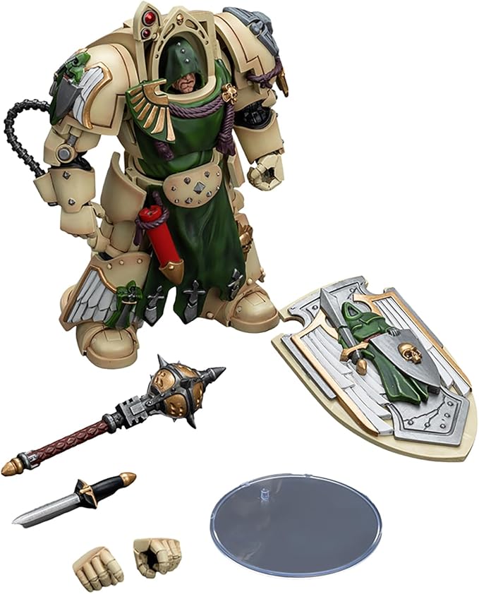 JOYTOY Warhammer 40K 1/18 Action Figures - Dark Angels Deathwing Knight with Mace of Absolution 1 Perfect for Collectors & Decor - Ideal Gift for Birthdays - Christmas - Character Figure - JT9206