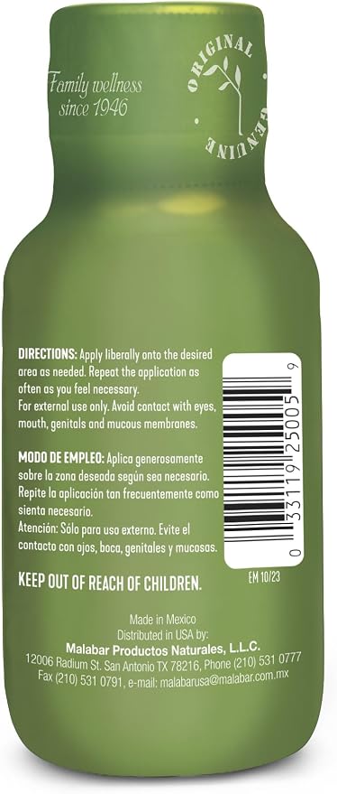 Malabar Massage Oil - 60ml, Muscle Comfort Formula with Malabar Axocopaque, Clove, Mint for Stress Relief