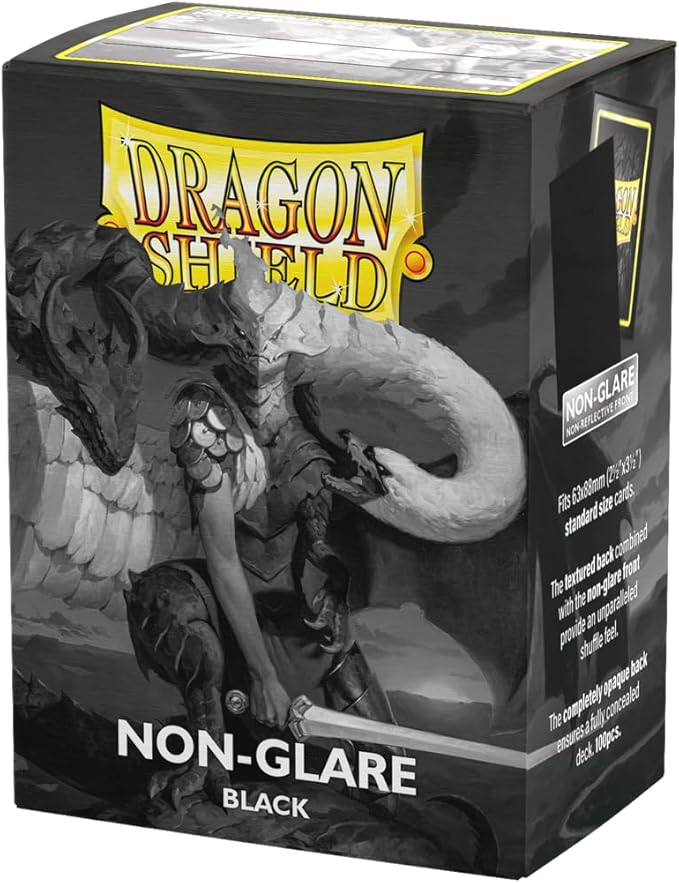 Dragon Shield | Standard Size Card Matte Sleeves | 100 CT - Non Glare Smooth & Tough Premium TCG Sleeves | Compatible with Pokemon, Flesh & Blood, One Piece & Magic the Gathering | Black