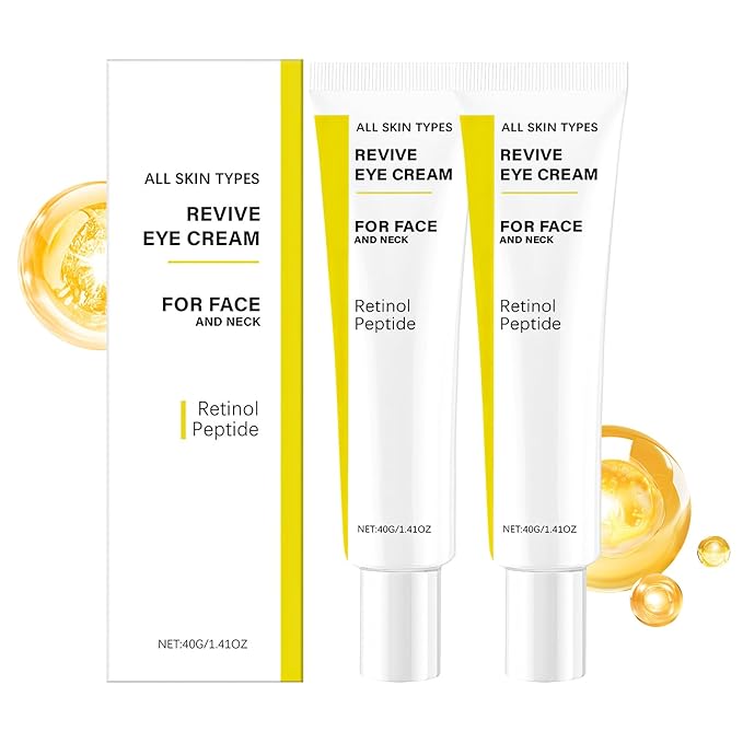 2PCS Revive Eye Cream,Revive Eye Cream with Retinol Peptide,Reduces Wrinkles Firming & Hydrating EyeCream for All Skin Types