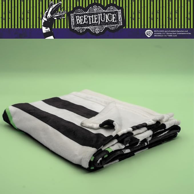 Beetlejuice Halloween Lydia Throw Blanket, Super Soft Cozy Plush Bedding, 46" x 60", (Officially Licensed Product) by Franco