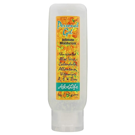 Aloe Life - Personal Gel, Intimate Moisturizer, Organic Aloe Cream, Silky & Non-Staining Formula, Perfect For Menopause, Burn Treatment, Protects & Moisturize Skin, Skincare Gel, Fragrance-Free (4 oz)