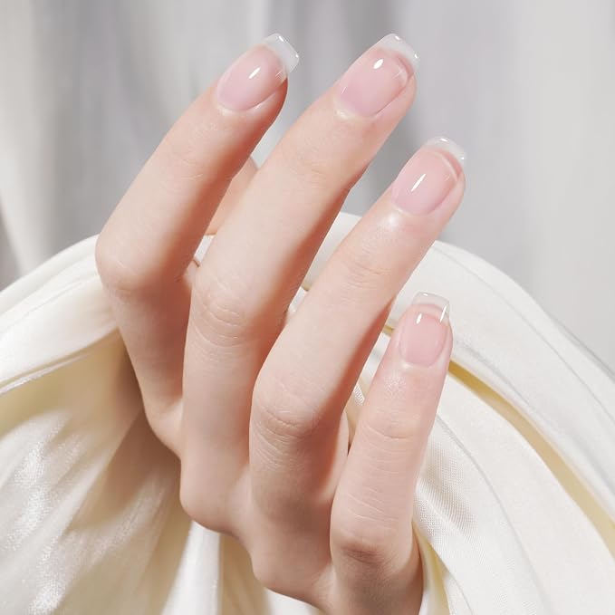 AILLSA Clear Dip Powder - Transparent Crystal French Nail Colors | Build Powder, No Lamp Needed, Easy DIY Home Nail Salon Manicure (1 Oz)