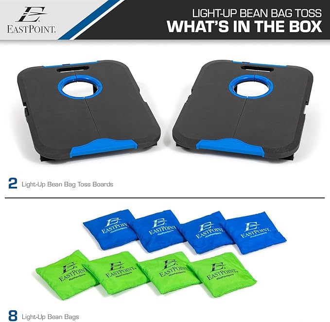 EastPoint Sports Go! Gater Cornhole – Light-Up and Travel Versions – Easy Storage & Light-Weight – Perfect for Outdoor and Indoor Play