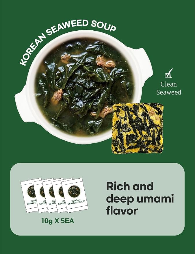 Korean Frozen Dried Seaweed Soup 10g × 5ea Easy cooking Individual packaging 한국 전통 국/미역국