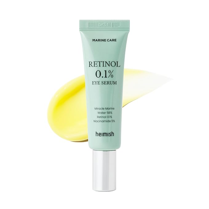 HEIMISH Marine Care Retinol 0.1% Eye Serum - Anti Aging Serum, Eye Serum for Firming, Anti Wrinkle, Skin Elasticity, Hydrating with Retinol, Hyaluronic Acid, Lighweight, Non-sticky, 1.0fl.oz/30ml