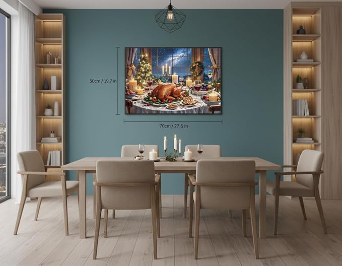 1000 Pieces Jigsaw Puzzles for Adults, Christmas Series - Festive Holiday Art, Fun Family Game, Best Xmas Gift Idea & Home Decoration, Large 28" x 20" （Christmas Dinner）
