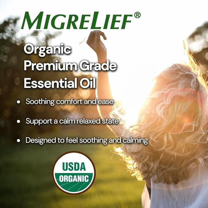 MigreLief Comfort Stick, Migraine and Headache Essential Oil Roll-On - Peppermint Lavender - 10ml