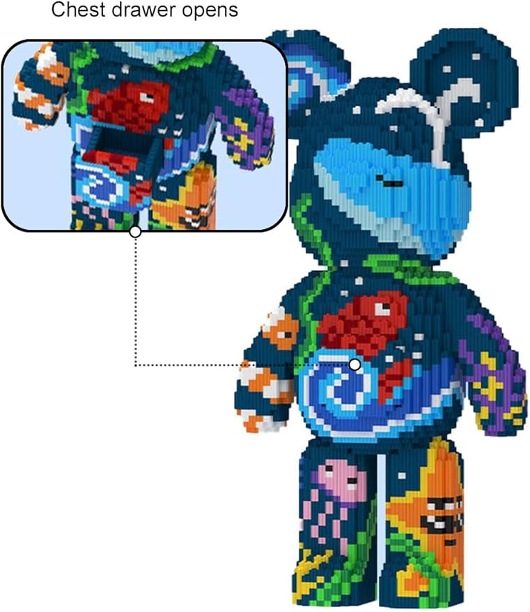 GAMTIM Animal Ocean Bear Bear Model Set,(9435Pieces) –Ornaments Building Blocks