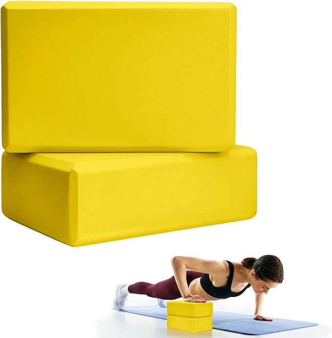 2 Pcs Yoga Blocks, 9"x6"x3" Foam Blocks Yoga Props for Pilates Stretching and Meditation Exercise Blocks Lightweight Yoga Essentials