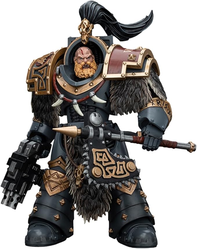 JOYTOY Warhammer 40K 1/18 Action Figure Space Wolves Varagyr Wolf Guard Squad Varagyr Terminator 3 The Horus Heresy 5.59 inch Collection Model
