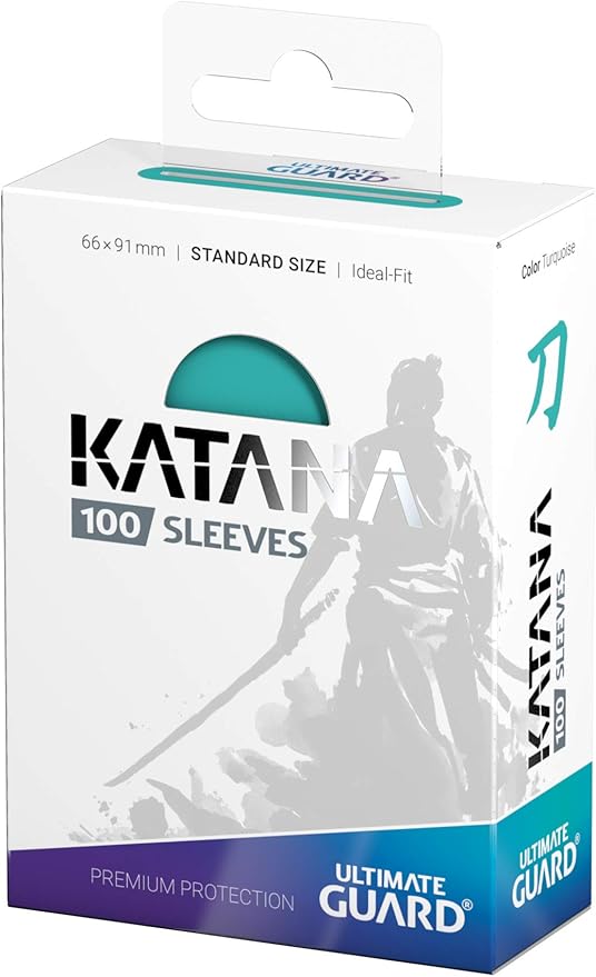 Ultimate Guard Katana Card Sleeves: 100 Standard Size TCG Sleeves, 66 x 91mm, Turquoise Back, Tournament Quality, No PVC & Acid-Free, High Clarity