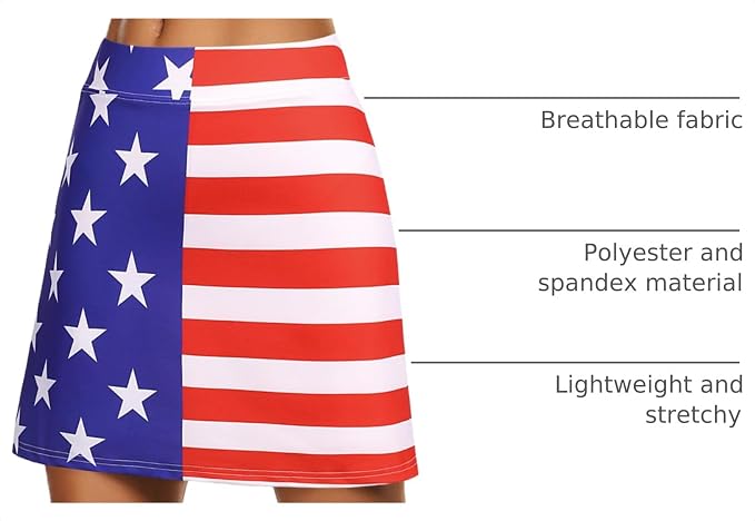 Ekouaer Women's Active Performance Skort Lightweight Skirt for Golf Tennis | Built-in Shorts, A Line, High Waisted, Tummy Control, Pickleball, Running, Workout, Sports, Skorts for Woman