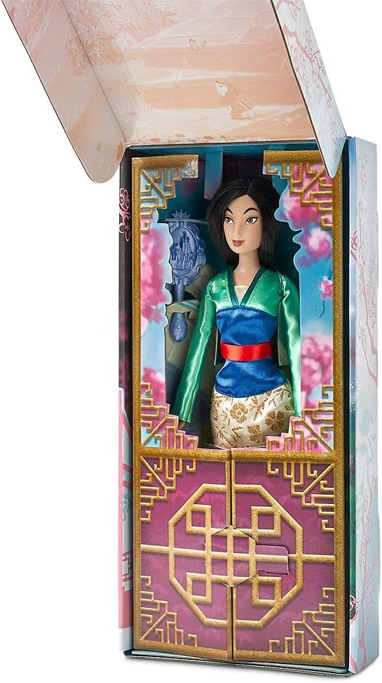 Disney Store Girl's Disney Princess Classic Doll (Mulan), 11 Inches, Includes Brush with Molded Details, Fully Posable Toy in Classic Outfit - Disney Princess Toys