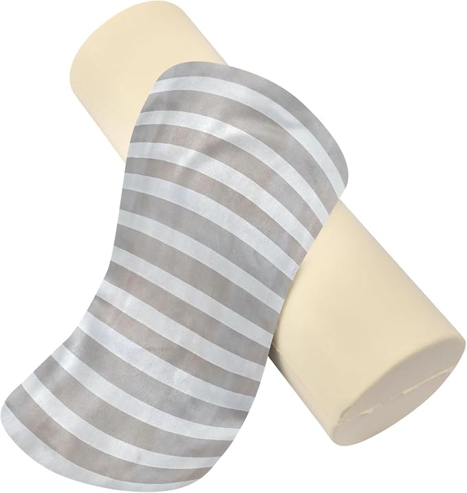 Bolster Pillow for Legs Firm Bedding Neck Roll Pillow Round Pillows Decorative Cylinder Decorative Pillow Lumbar Support Pillow Ghostwhite Stripe