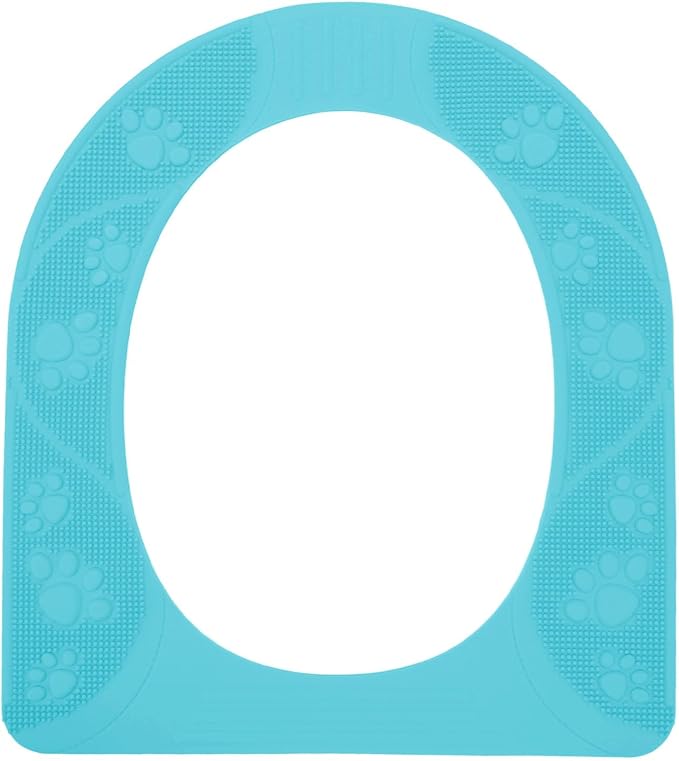 Universal Toilet Seat Cover Washable Silicone Non Slip Toilet Seat Pad Durable Soft Comfortable for Elderly Children Bathroom Home 39.5x34cm (Sky Blue)