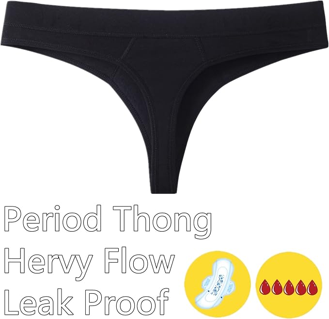 Period Underwear for women 20ML Heavy Flow Absorbent thong Leak Proof Period Thongs,Period Panties Tangas