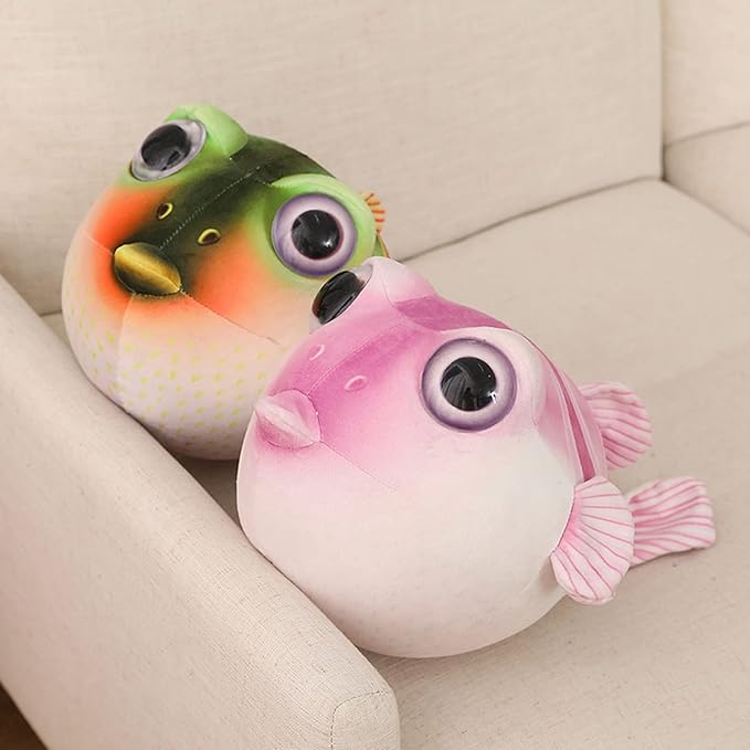 Simulated Puffer Fish Plush Toy, 10inch Pink Puffer Fish Super Kawaii Plush Toy, Plush Stuffed Animal Doll for Children's Birthday Gift, Home Decoration