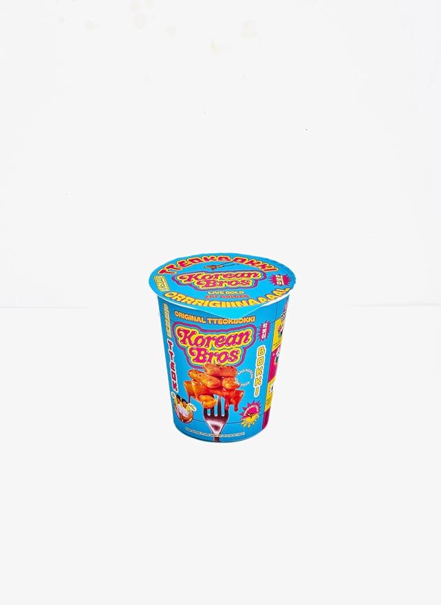 Korean Bros Original Tteokbokki Cups (6 Pack) - Instant Tteokbokki Rice Cakes, Korean Street-Style Snack or Meal