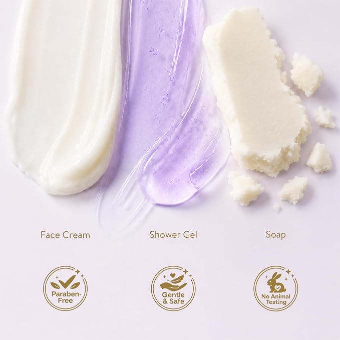 BODY & EARTH Bath and Body Gift Box for Women- 6 Pcs Lavender Bath Kit for Women Spa Set, Birthday, Christmas Gift Set Includes Bubble Bath, Shower Gel, Body Lotion