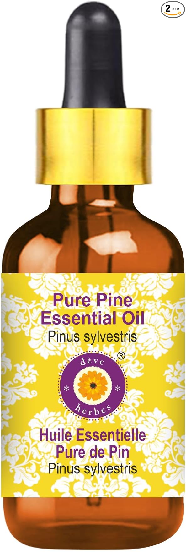 dève herbes Pure Pine Essential Oil (Pinus sylvestris) with Glass Dropper Steam Distilled 15ml (0.50 oz)
