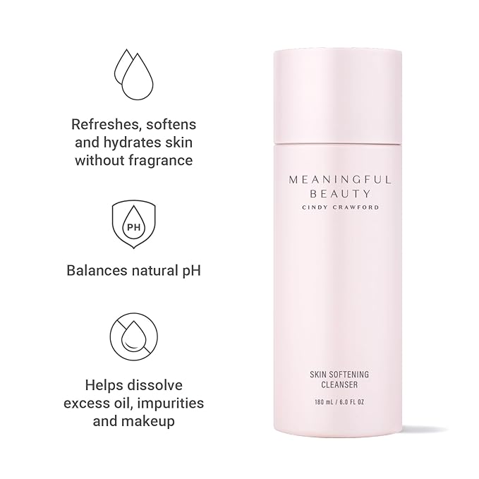 Meaningful Beauty Skin Softening Cleanser (Non-Foaming,Oil Free,Fragrance Free Wash),6 Fl Oz,(Pack of 2)