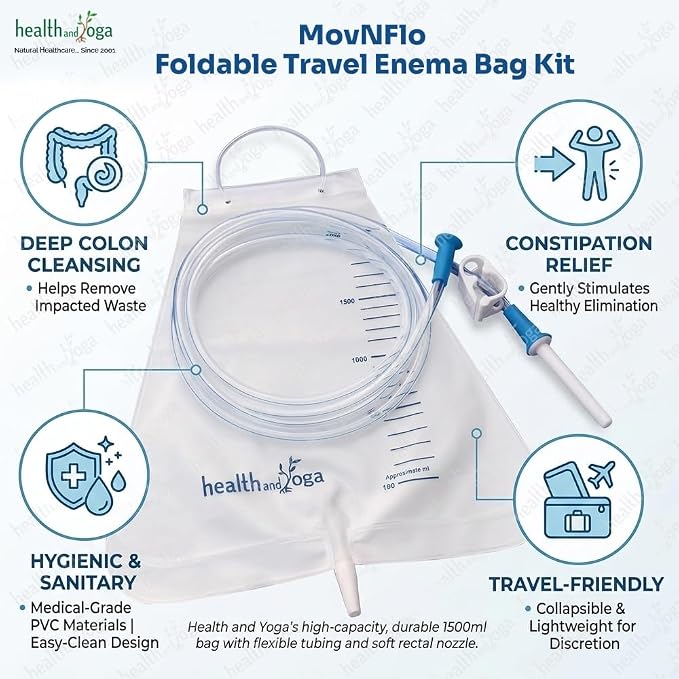 Super Economical Enema Bag Kit (2 Quart) - BPA and Latex Free - Foldable and Compact - Travel Compatible (2 Pieces)
