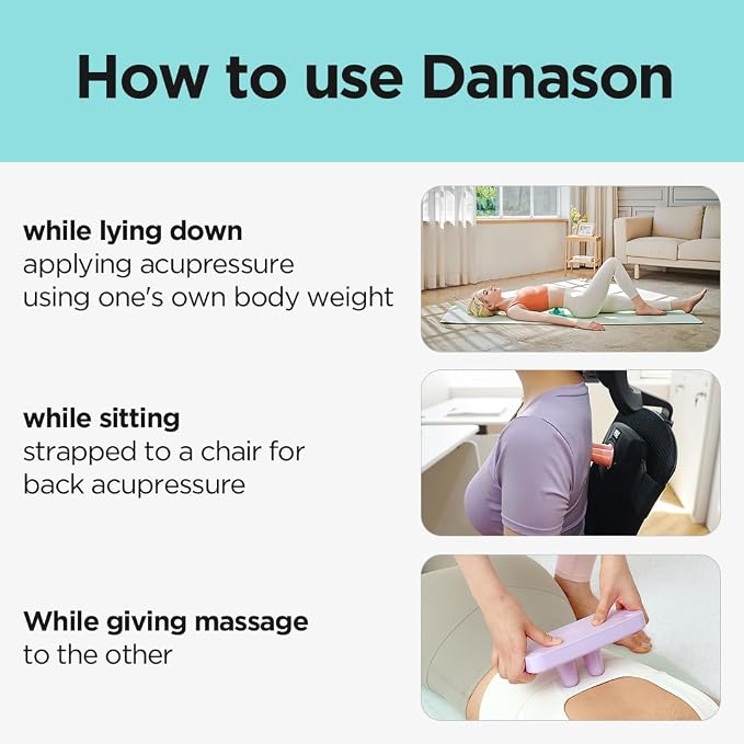 Danason - Self Manual Neck Massager, Suboccipital & Occipital Release Tool, Cervical Trigger Point Device for Neck and Lower Back Pain Relief, Deep Tissue Muscle Release Massage Tool (Pink)