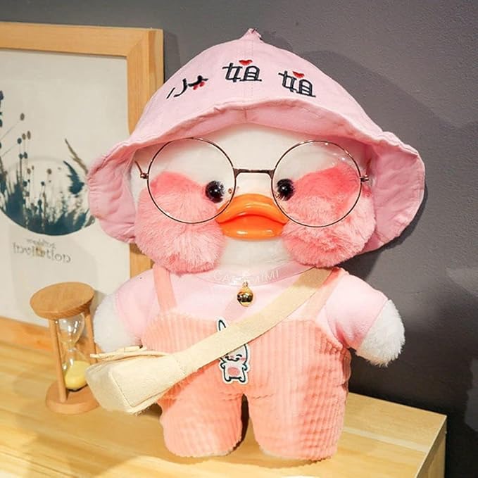 Cartoon Duck Clothes White Yellow Stuffed Duck Clothing for Plush Cotton Skirt Overalls Outfit Clothing Stuffed Animals Clothes Kawaii Plush