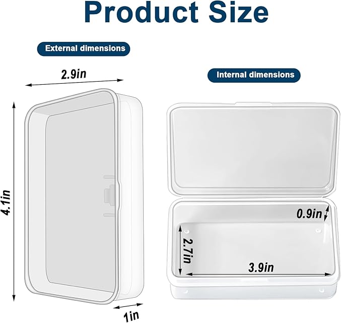 Blank Card Case, 4 Pack Clear Plastic Card Deck Box, Snaps Closed - Storage Box for Base Ball Trading Cards, Business Cards & More