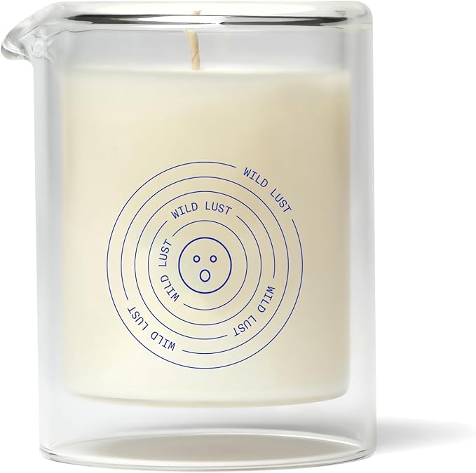 Dame Products Massage Oil Candle, Plant-Based Skin & Body Candle for Relaxing Massage, Moisturizing & Calming Aromatherapy Candle with Kava Kava, Vegan, Non-Toxic, Lime Leaves, Ambrette & White Peach