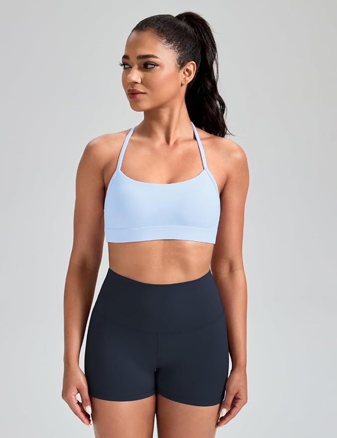 HeyNuts to Freest Womens Y Back Sports Bra, Spaghetti Strap Racerback Low Impact Workout Yoga Tops Padded A-C Cups *Updated