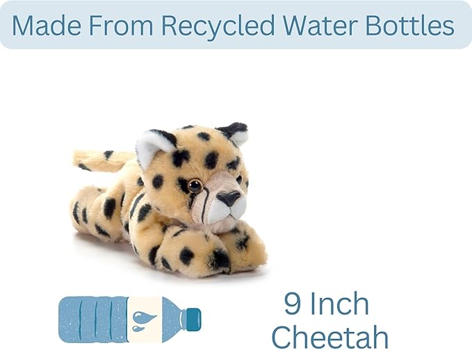 The Petting Zoo Cheetah Stuffed Animal Plushie, Gifts for Kids, Scoopz Wildlife Animals, Cheetah Plush Toy, 8 inches