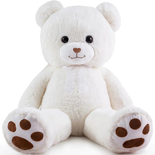 Giant Stuffed Animal White Large Teddy Bear Plush Toy for Girlfriend Women Kids for Valentines Birthday