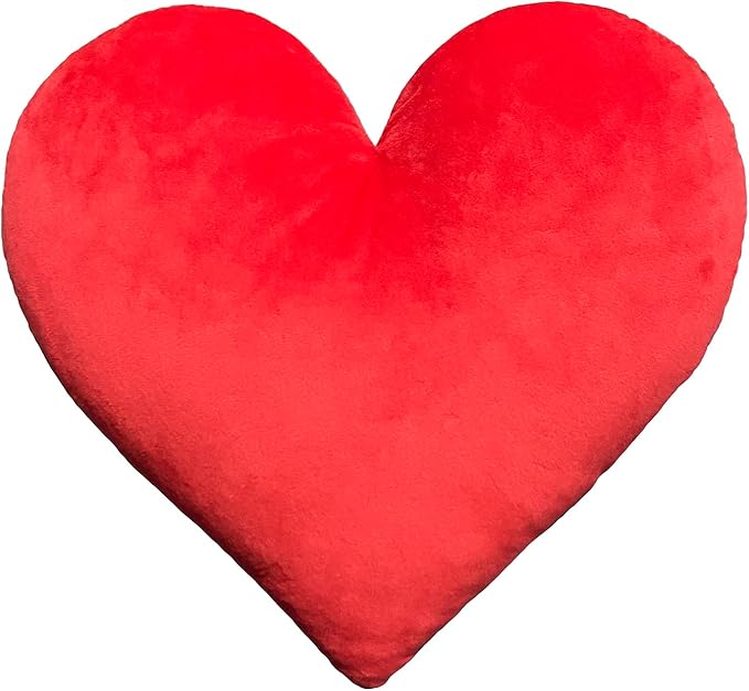 EvZ Official Certified Heart Emoji Pillow - 31cm Large Soft Plush Solid Red Heart-Shaped Emoticon Cushion - Official Emoji Licensed Romantic Gift for Valentine's Day, Anniversary & Wedding (Red)