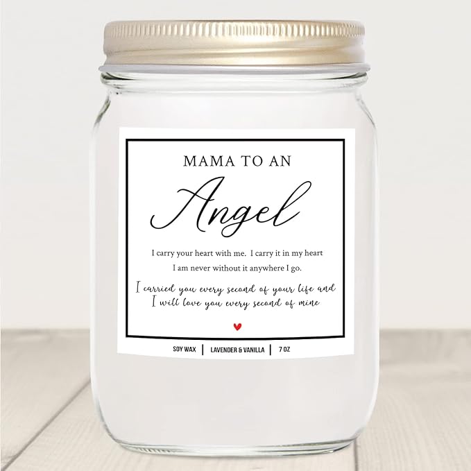You Nique Designs Miscarriage Candle for Mothers, 7 Ounces, Loss of Baby Sympathy Gifts, Infant Loss Memorial Gifts, White All Natural Soy Vegan Aromatherapy Candles for Home (Lavender & Vanilla)
