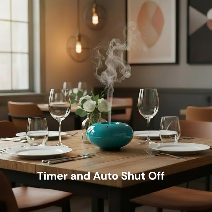 Blue Mizu(Water) Sleek Design Essential Oil Ultrasonic Diffuser Timer LED Light Aromatherapy