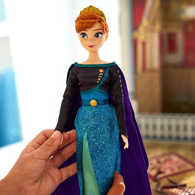 Disney Store Girl's Princess Story Doll (Anna from Frozen) 11 Inches, Includes Coloring Book and Additional Dress, Princess Doll in Classic Outfit, Princess Toys