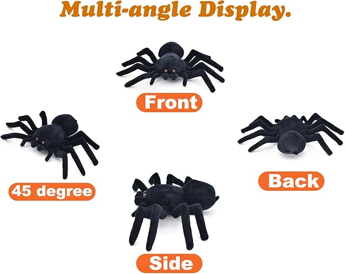 HWD Soft Spider Doll, Cute Stuffed Animals Dolls Plush Pranks Stuff Toys, Gifts for Kids, Toddler, Birthday, Halloween, Christmas (Small:7.8in x 11.8in)