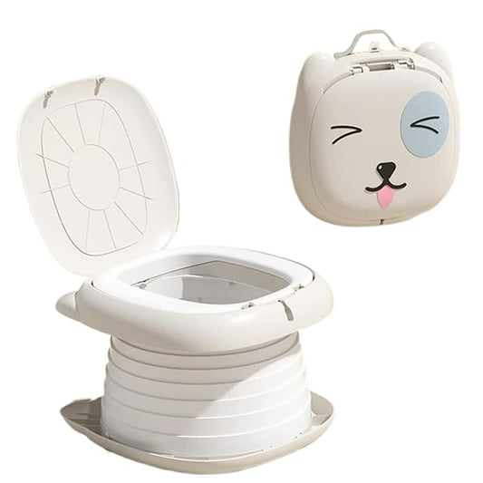 Portable Potty for Toddler, Practical & Foldable Travel Potty with Trash Bag & Storage Bag for Car, Camping, Outdoor, Indoor, Grey Travel
