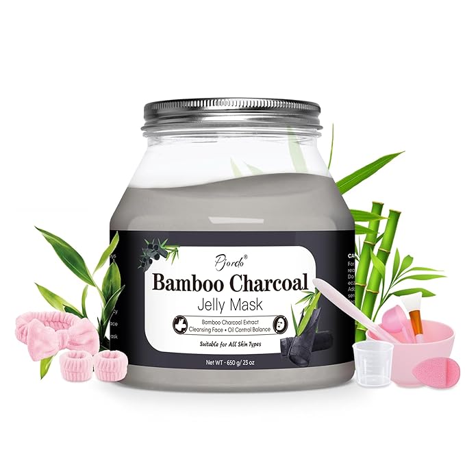 Powder Jelly Mask for Facials Professional, Peel Off Facial Mask for Hydrating & Moisturizing, Hydrojelly Mask for Women Men Skin Care, Home DIY Spa Use for All Skin with Bamboo Charcoal