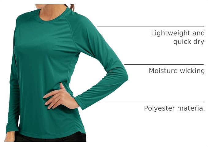 MAGCOMSEN Women's Long Sleeve Shirts UPF 50+ Sun Protection Shirts for Hiking Fishing Workout Rash Guard